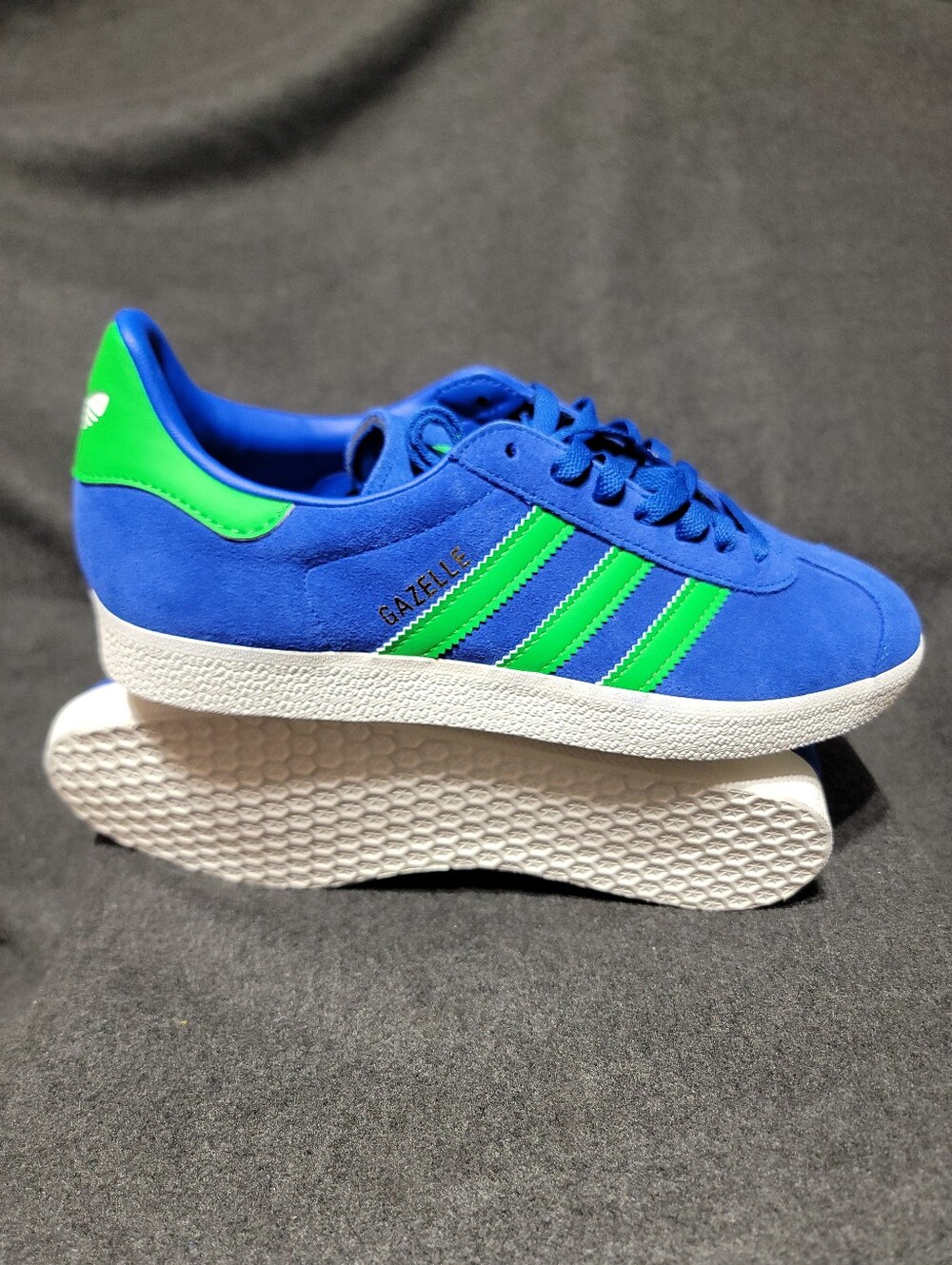 Adidas Originals Gazelle in Royal Blue, Energy Green